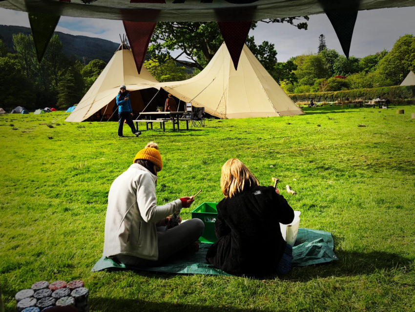 Bricking by the main stage at Scapa Fest